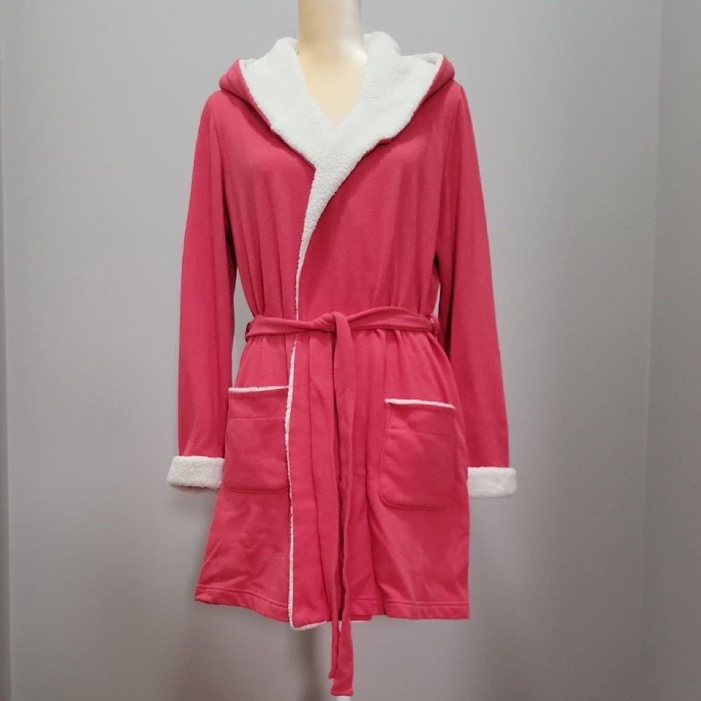 VTG Victoria's Secret Fleece & Shepra Hooded Robe Red Sz. XS/S 2015